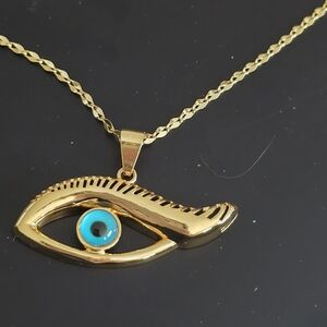 22kgp Dubai Jewelry Gold Evil Eye Pendant Necklace